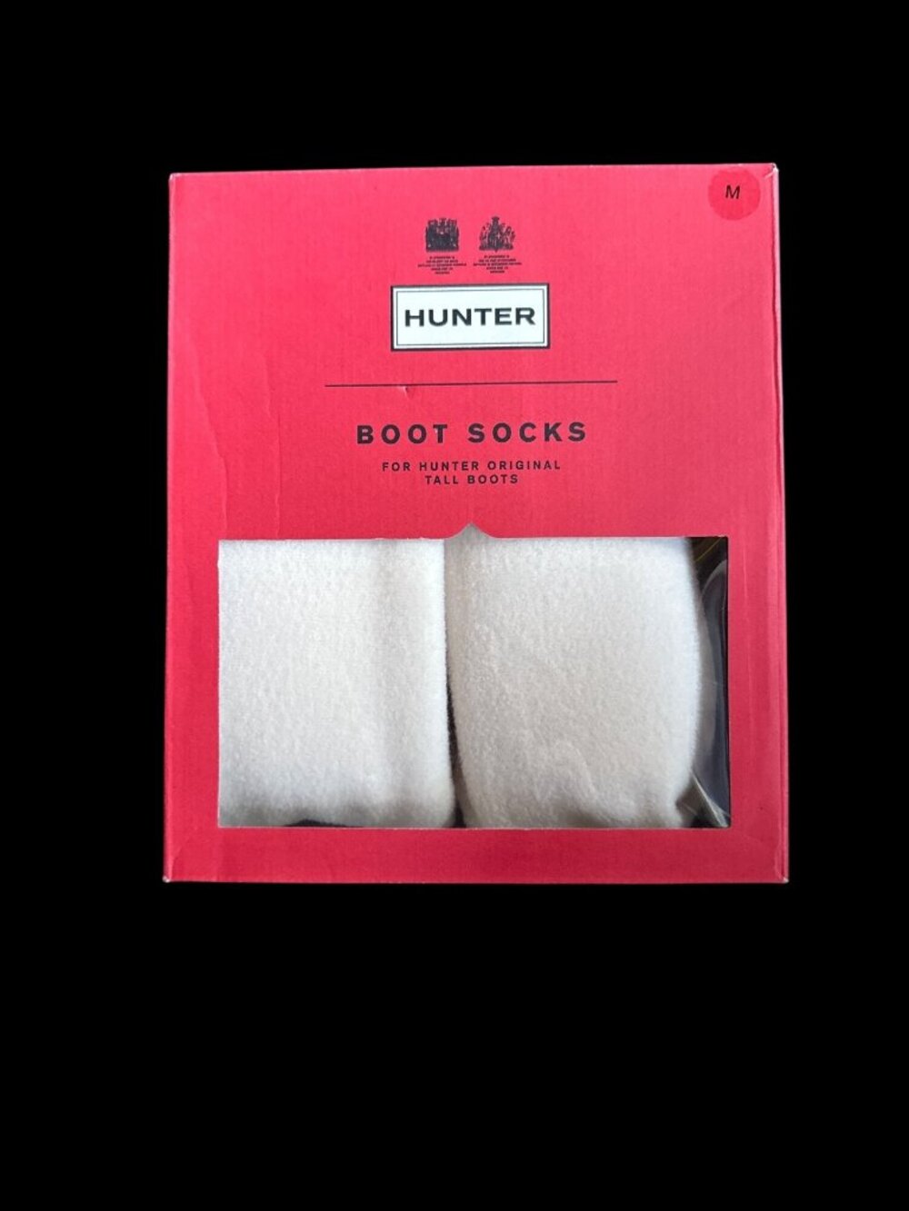 Hunter Original Tall Boot White Socks Size Medium New in Box